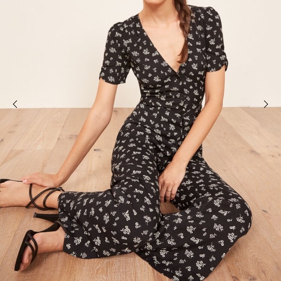 Reformation France Jumpsuit (Black) - Picture 1 of 1